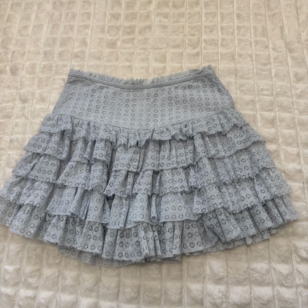 NEW American Eagle Small Blue High Waisted Ruffle Skort Skirt ~ Coquette Fairy